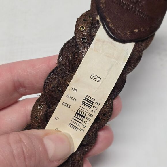 Abercrombie And Fitch Studded Brown Leather Braided Belt Boho Womens XS/S main image 8